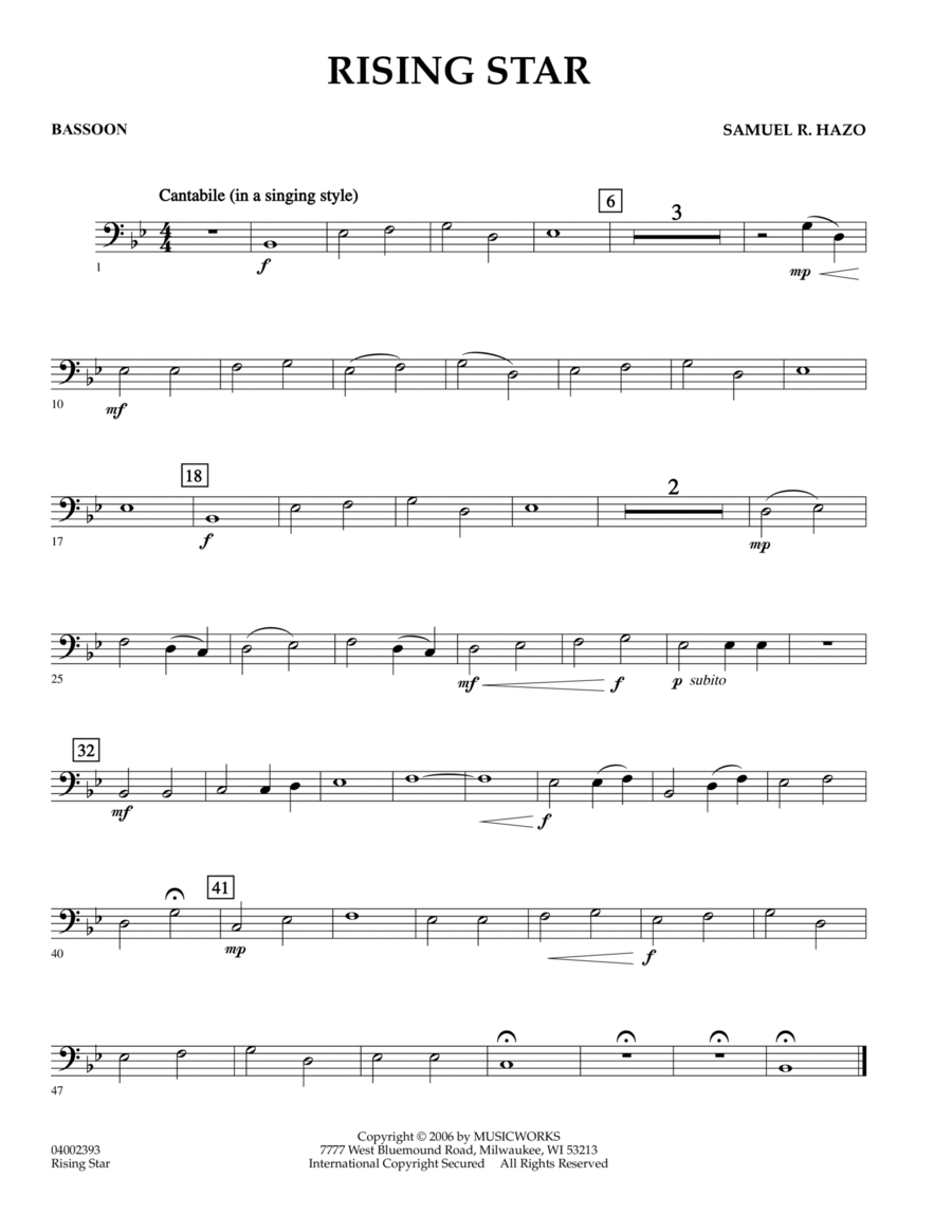 Rising Star - Bassoon Concert Band scores gallery preview page 1