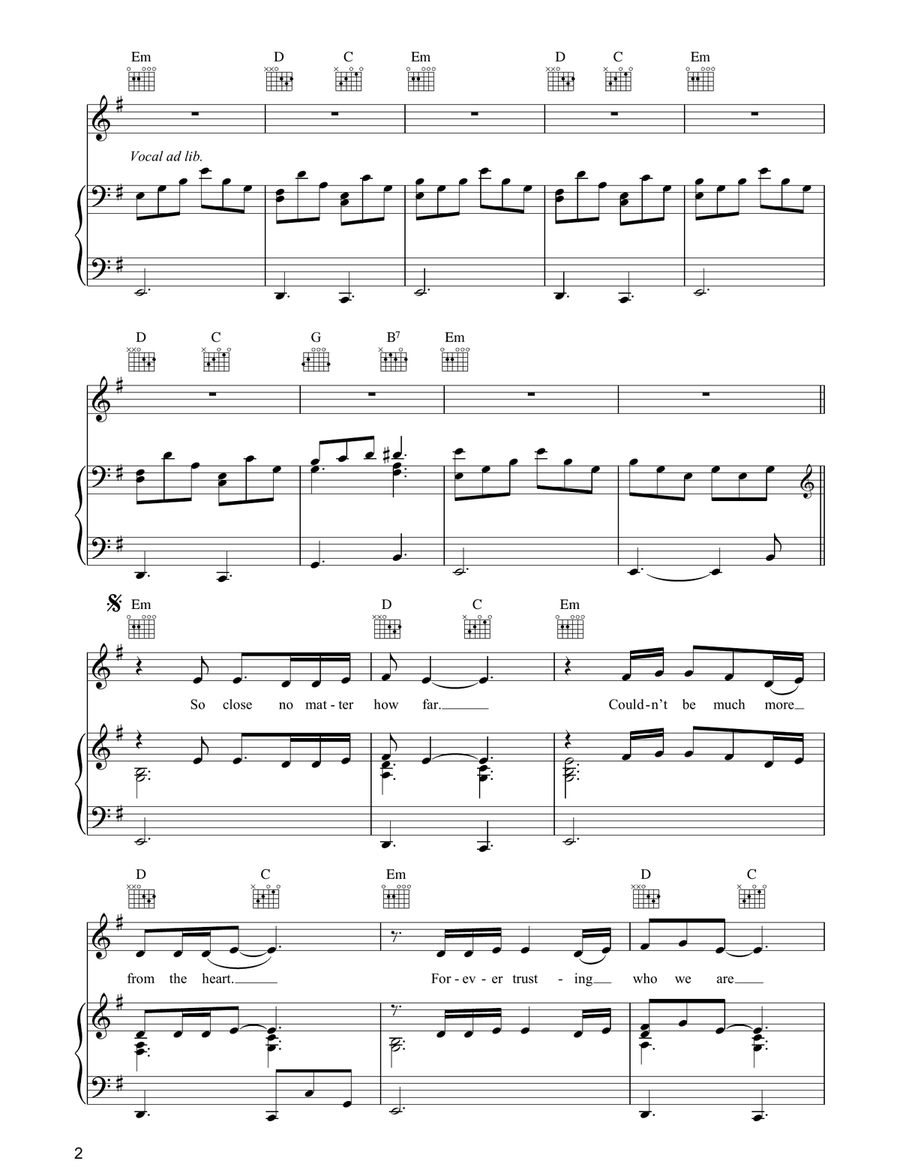 Nothing Else Matters Piano, Vocal, Guitar scores gallery preview page 2