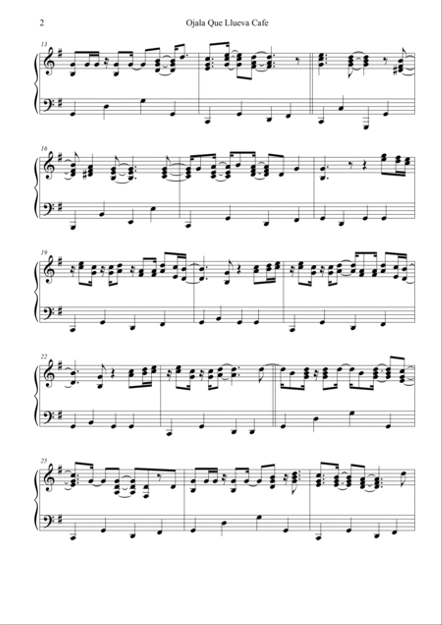 Ojala Que Llueva Cafe Ojala Que Llueva Cafe Piano Solo scores gallery preview page 2