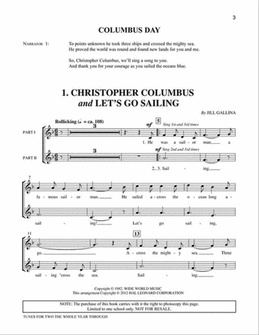 Tunes for Two the Whole Year Through 2-Part scores gallery preview page 2