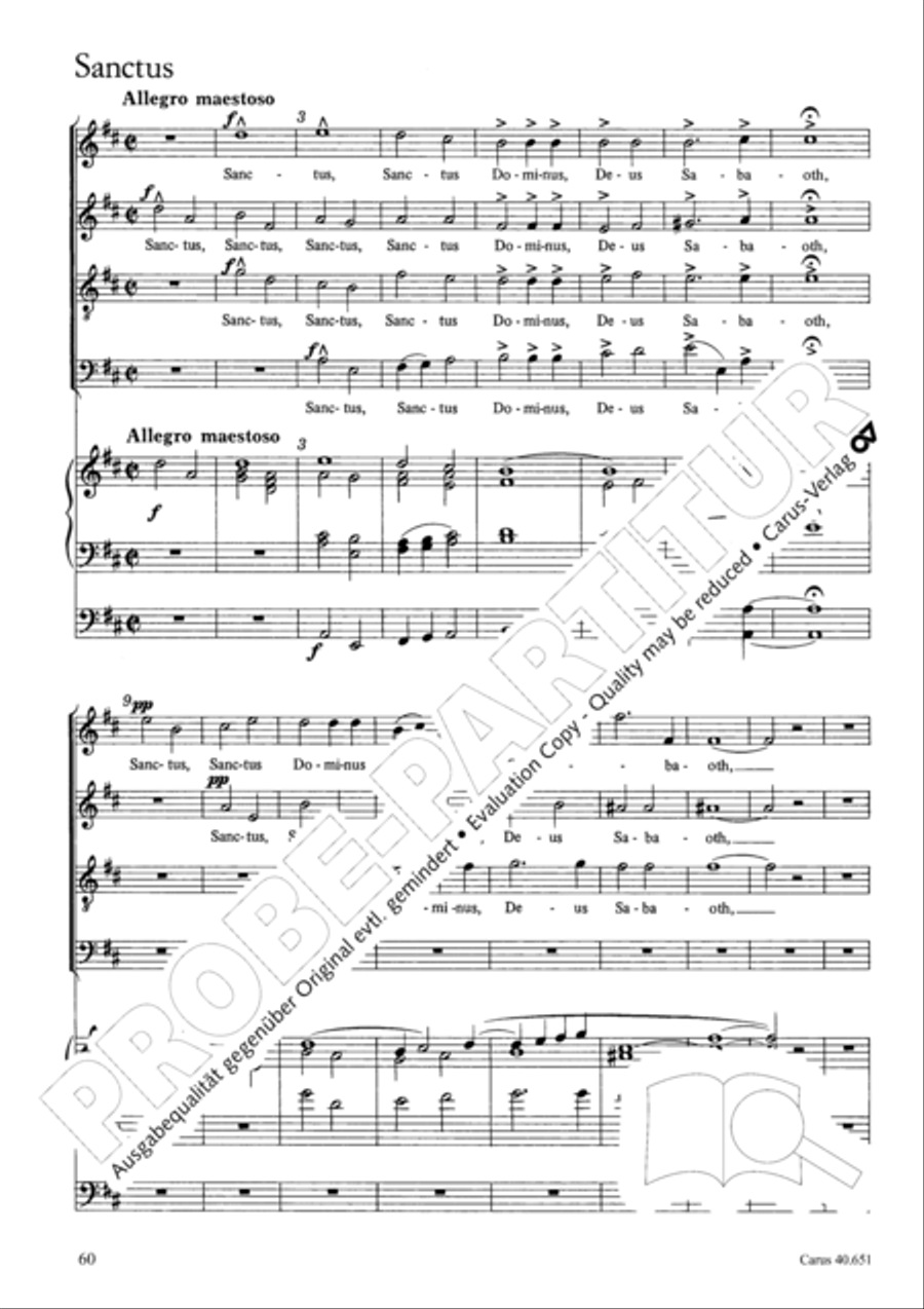 Mass in D Major (Missa in D) 4-Part scores gallery preview page 69
