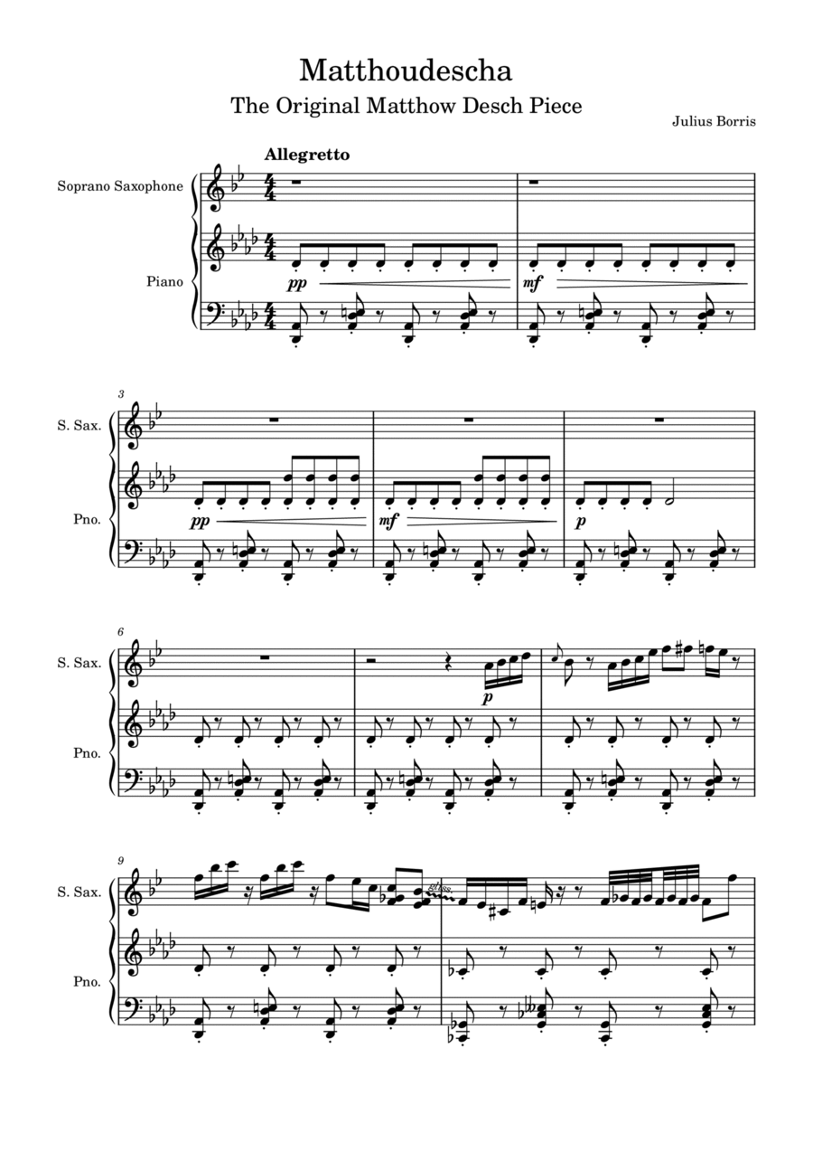 Matthoudescha Soprano Saxophone scores gallery preview page 1