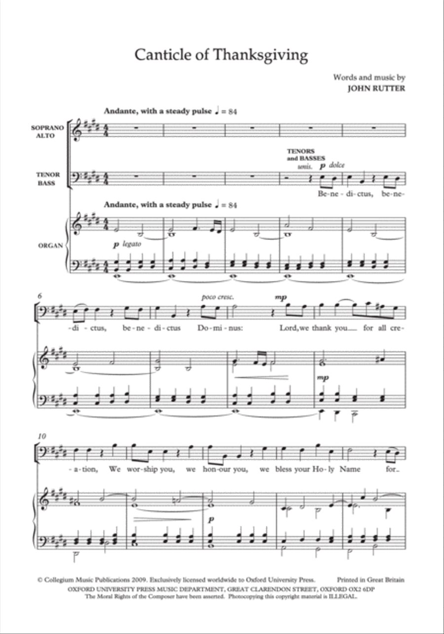 Canticle of Thanksgiving Canticle of Thanksgiving 4-Part scores gallery preview page 2