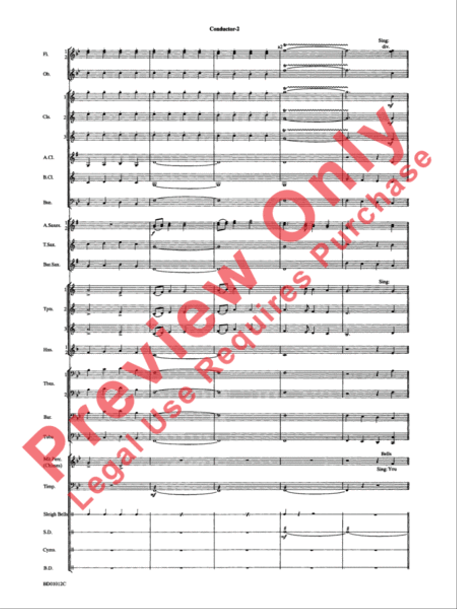 Christmas Pop Sing Along (for Concert Band with Audience Participation) Concert Band scores gallery preview page 4