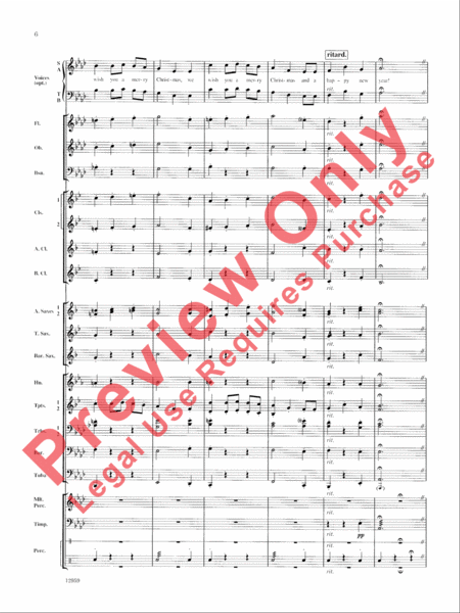 A Christmas Serenade (with optional chorus) Concert Band scores gallery preview page 7
