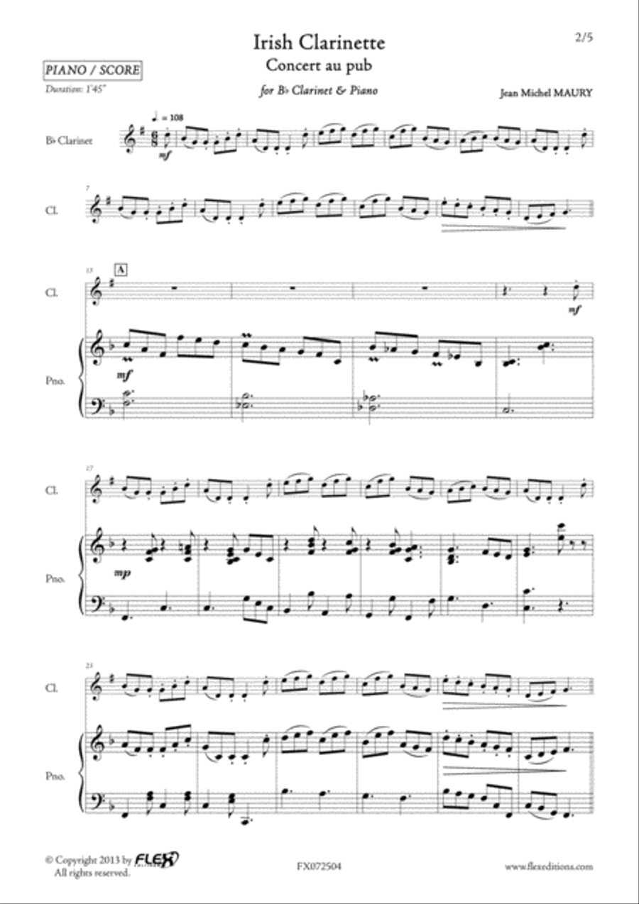 Irish Clarinette B-Flat Clarinet scores gallery preview page 2