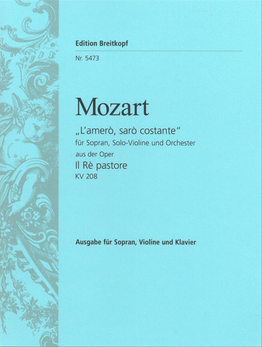 “Il Re pastore” KV 208 – L’amerò, sarò costante Piano, Vocal scores gallery preview page 1