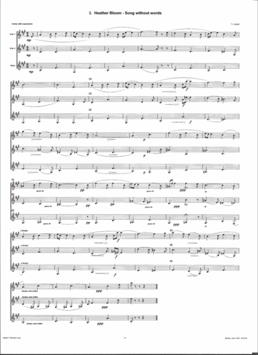 Four Trifles (1906) by Thomas James Hewitt for Clarinet Trio (2 Bb & Bass) Clarinet Trio scores gallery preview page 6
