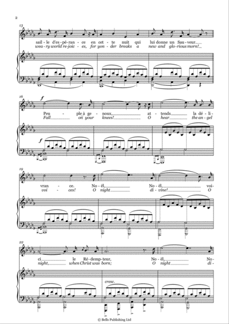 O Holy Night! (D-flat Major) Voice Solo scores gallery preview page 2