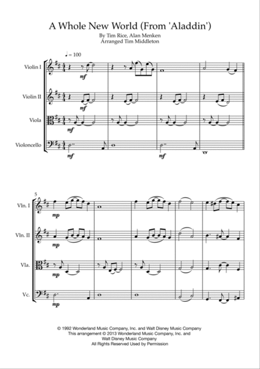 A Whole New World String Trio scores gallery preview page 2