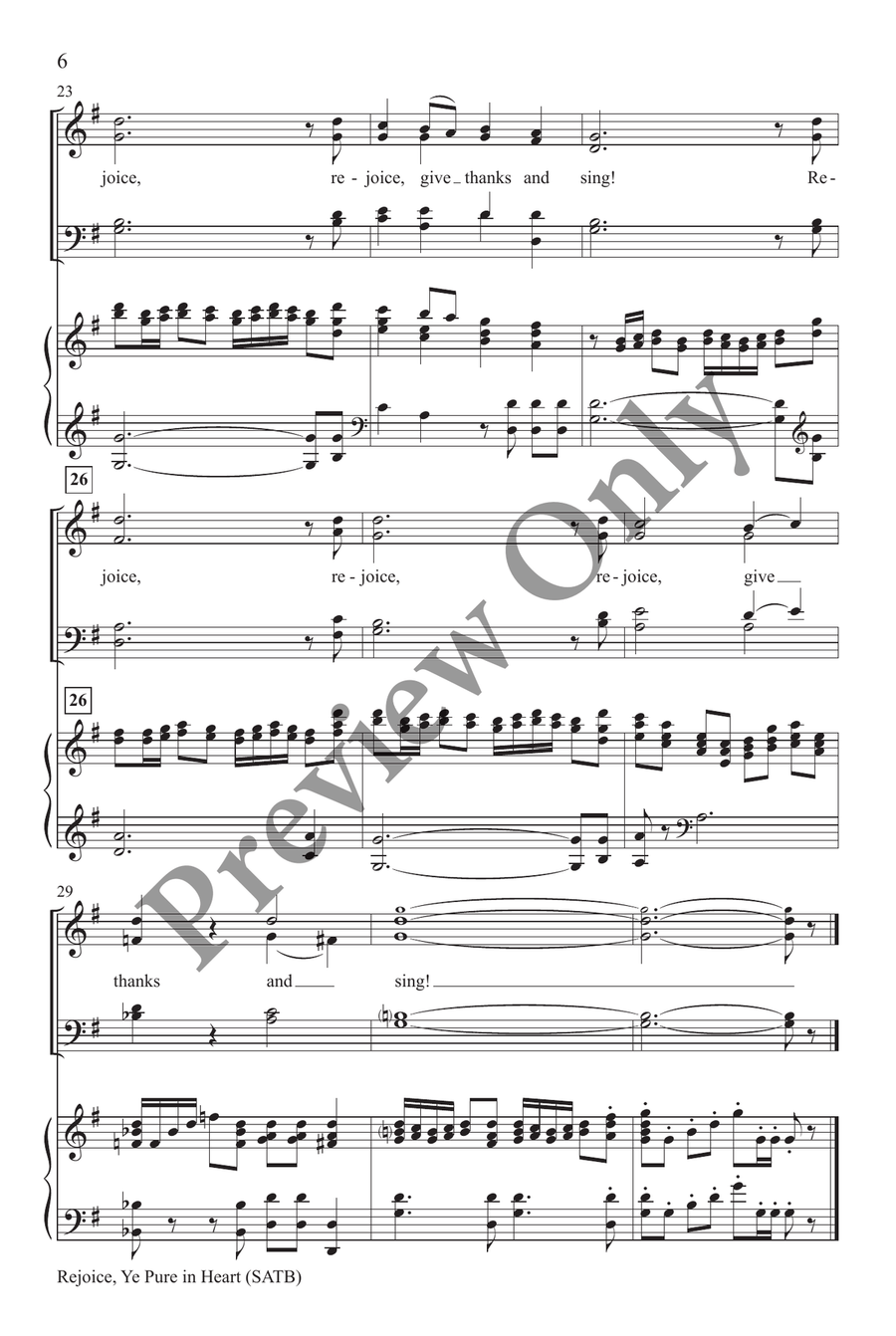Rejoice, Ye Pure in Heart SATB 4-Part scores gallery preview page 5