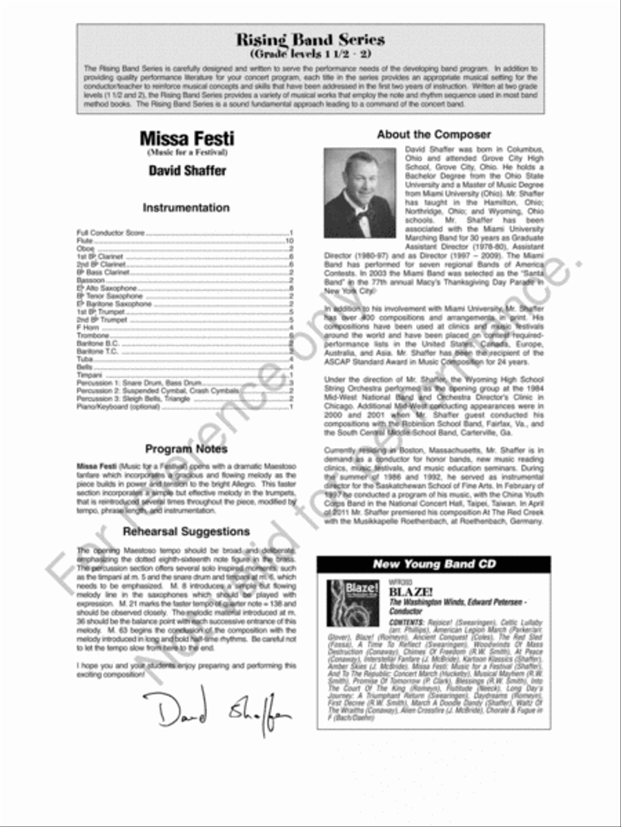 Missa Festi Concert Band scores gallery preview page 3