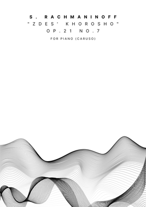 Book cover for "Zdes' khorosho" Op. 21 No. 7 for piano