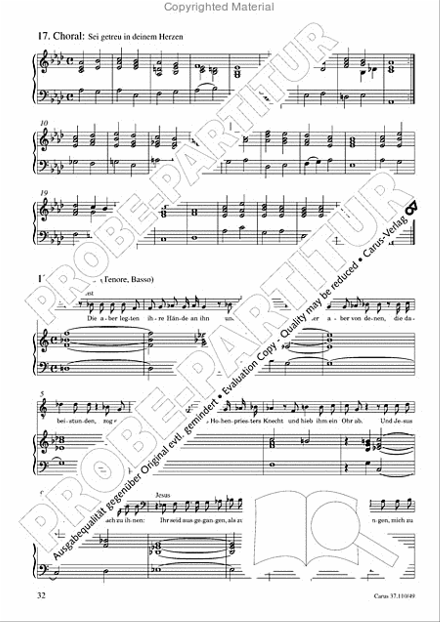 Markuspassion. Werkausgabe Reihe 1, Bd. 7 (Homilius) Organ scores gallery preview page 33