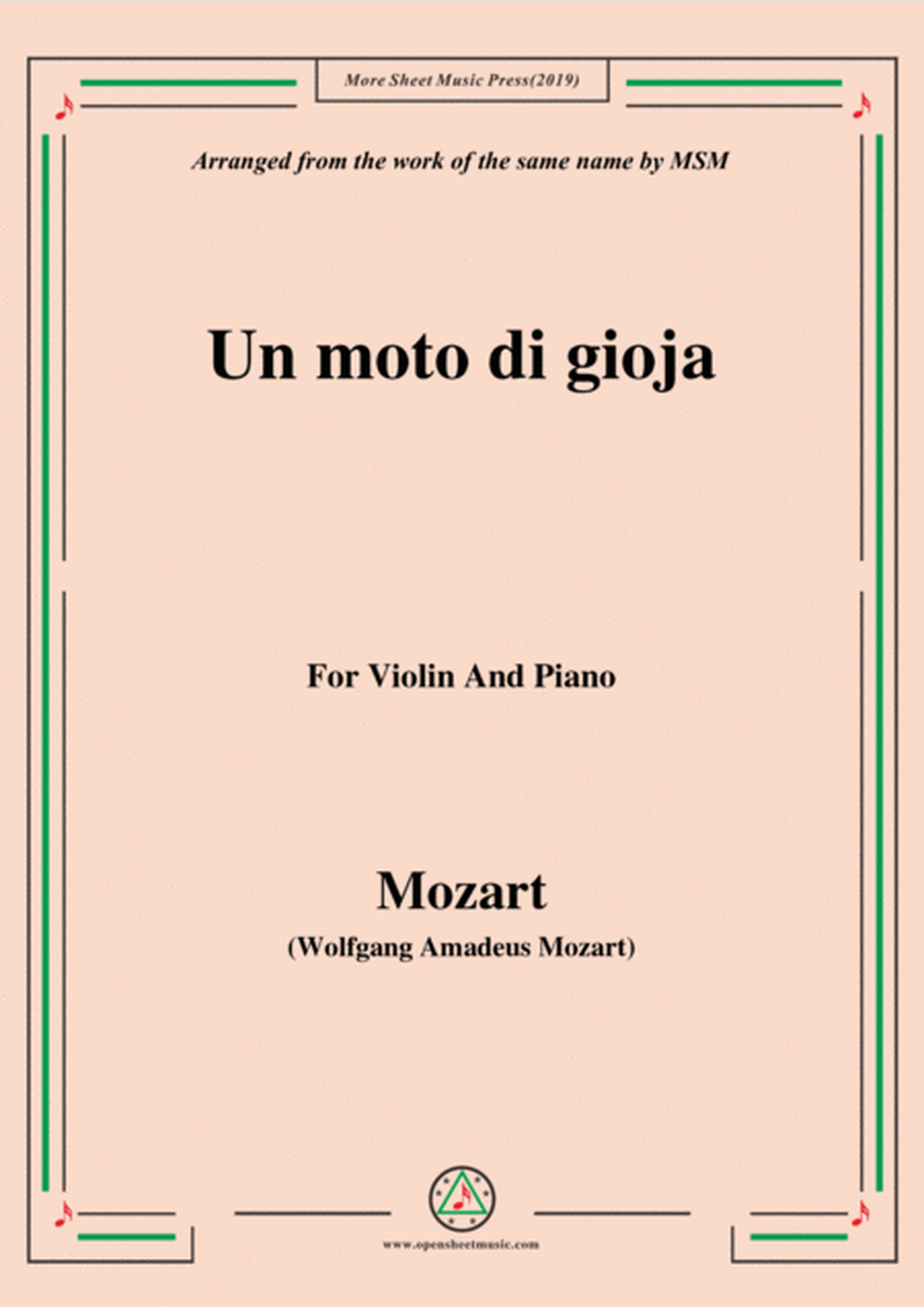 Mozart-Un moto di gioja,for Violin and Piano image number null