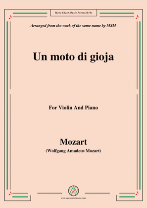 Mozart-Un moto di gioja,for Violin and Piano