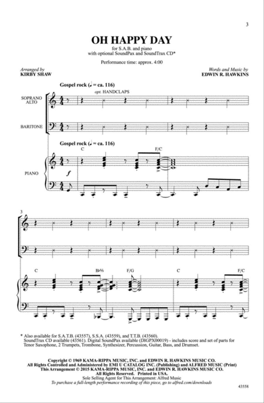 Oh Happy Day Choir scores gallery preview page 1