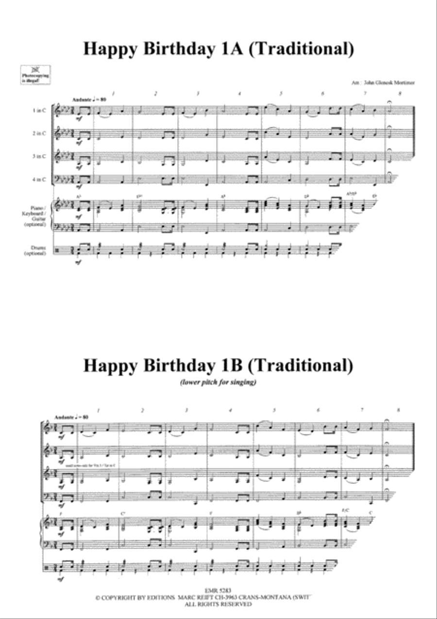 Happy Birthday Happy Birthday Concert Band scores gallery preview page 3