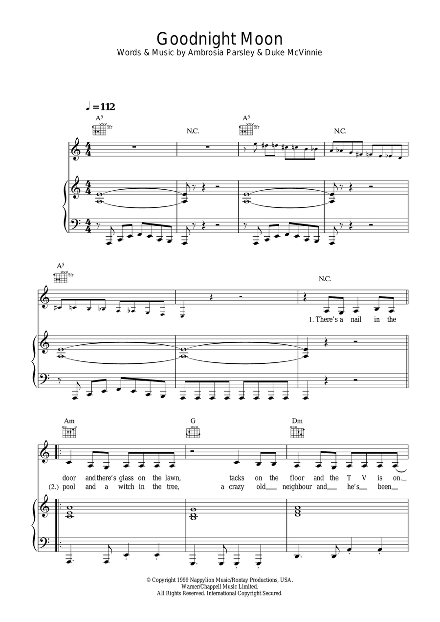 Goodnight Moon Acoustic Guitar scores gallery preview page 1