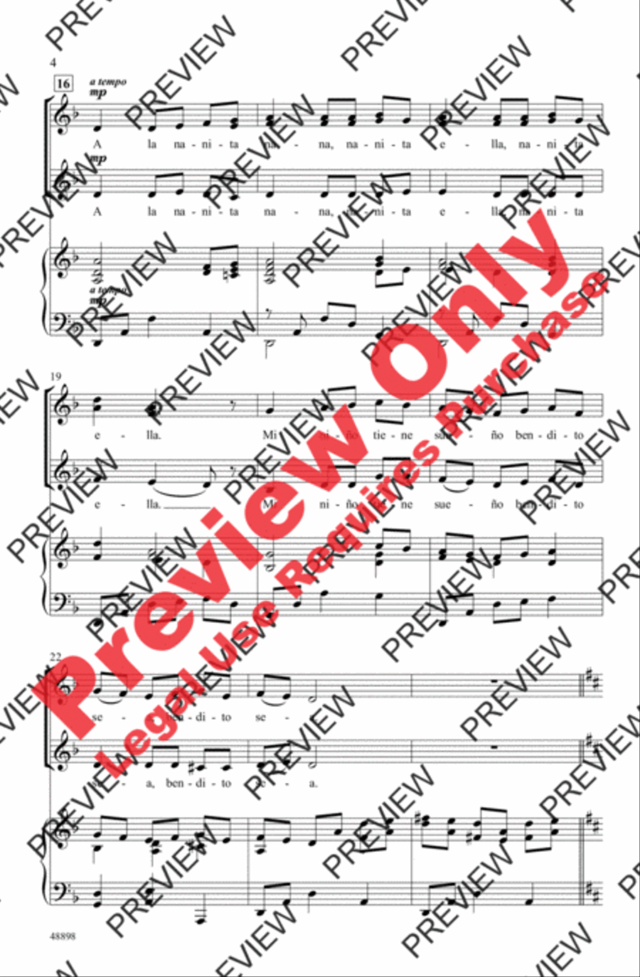 A La Nanita Nana A La Nanita Nana Women's Choir scores gallery preview page 4