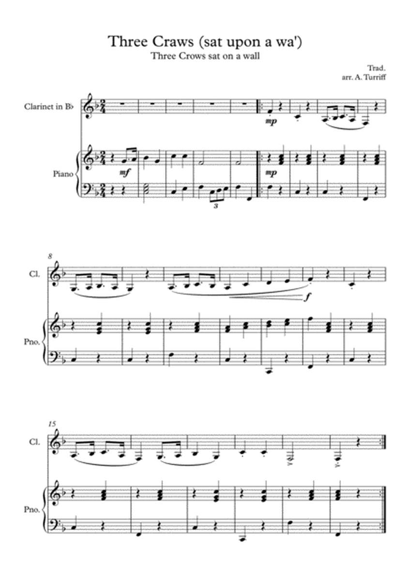 Three Craws (sat upon a wa') - Clarinet and Piano (score and parts) image number null
