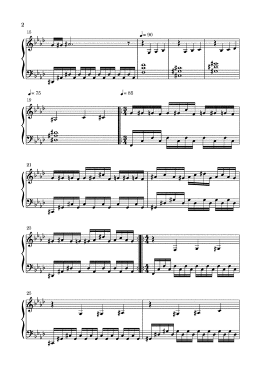 Rain Piano Solo scores gallery preview page 2