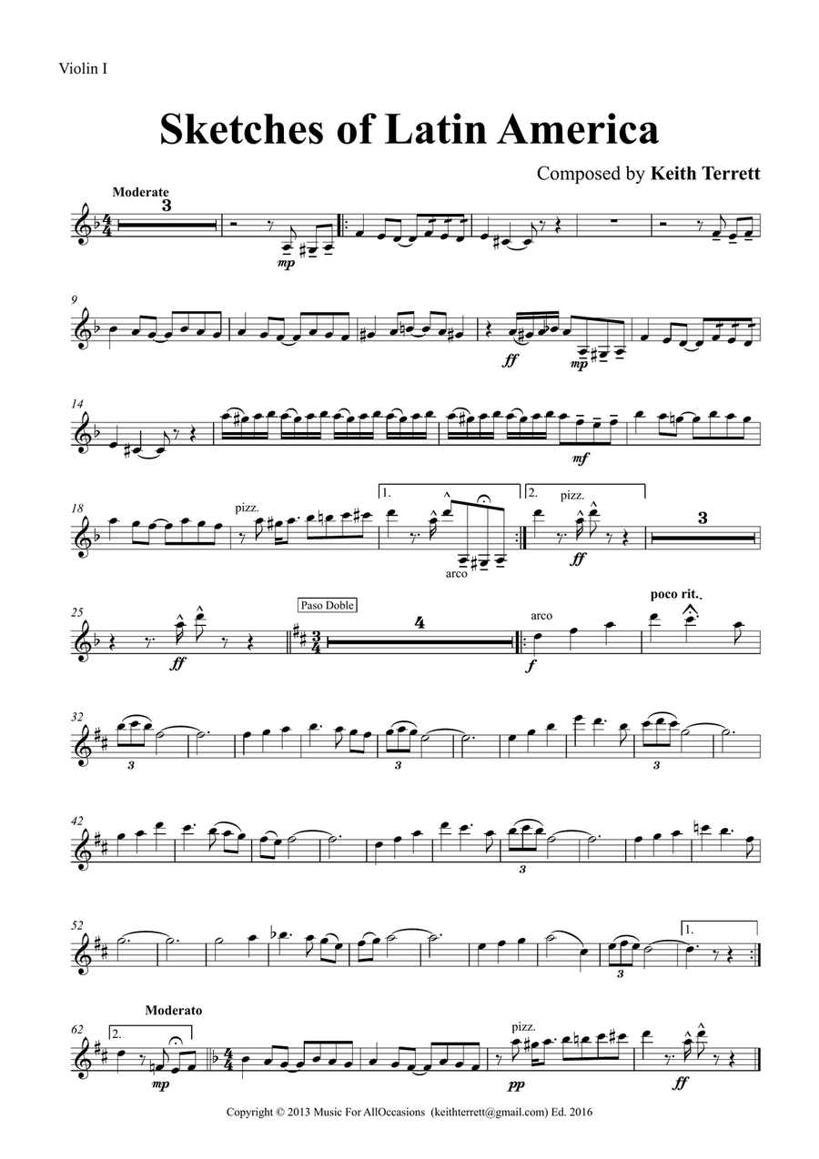 Sketches of Latin America for String Orchestra String Orchestra scores gallery preview page 5