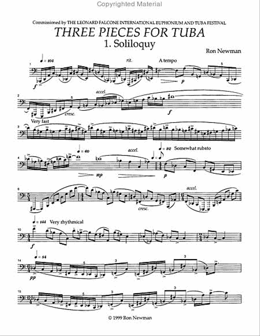 Three Pieces for Tuba Tuba scores gallery preview page 2