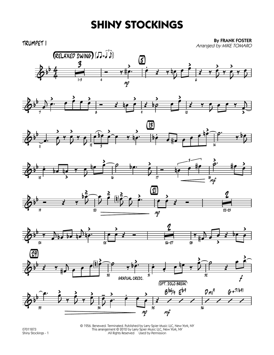 Shiny Stockings - Trumpet 1 Jazz Ensemble scores gallery preview page 1