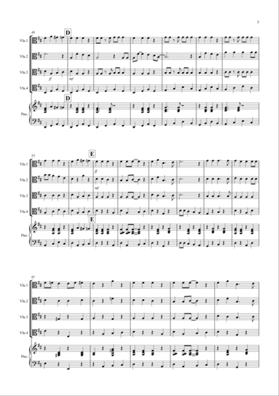 3 Jazzy Christmas Pieces for Viola Quartet Viola Solo scores gallery preview page 3