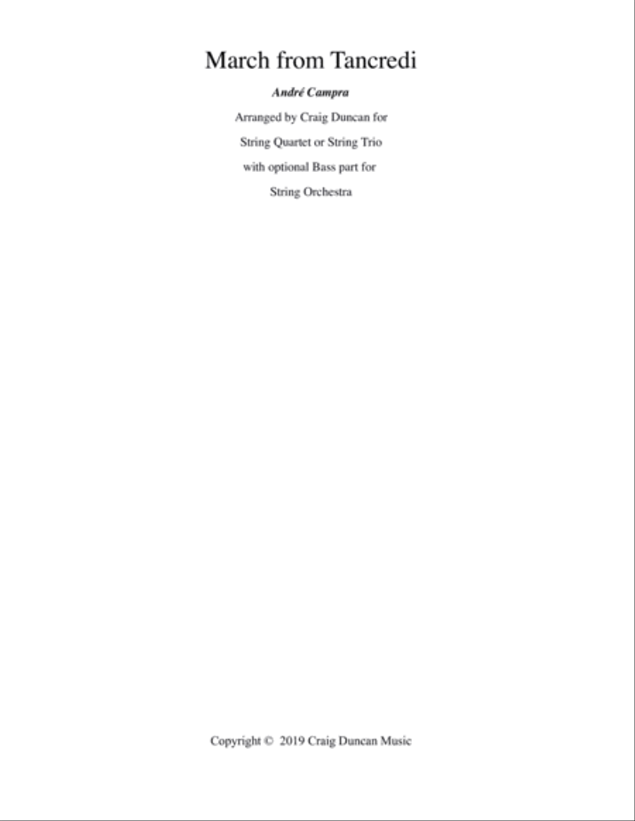 March from Tancredi Set of Parts scores gallery preview page 1