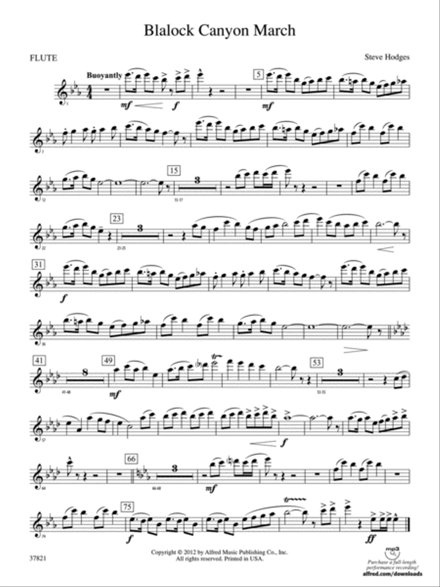 Blalock Canyon March: Flute Concert Band scores gallery preview page 1