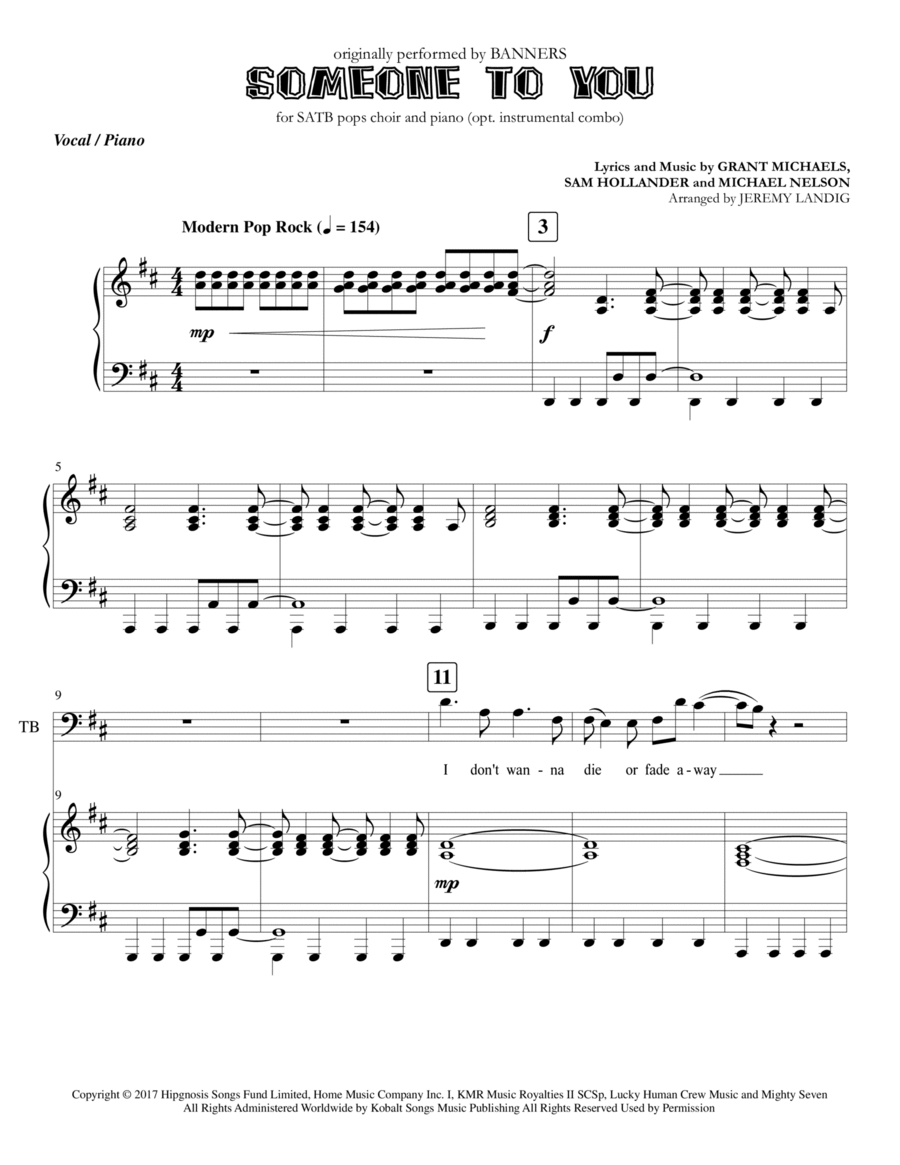 Someone To You 4-Part scores gallery preview page 1