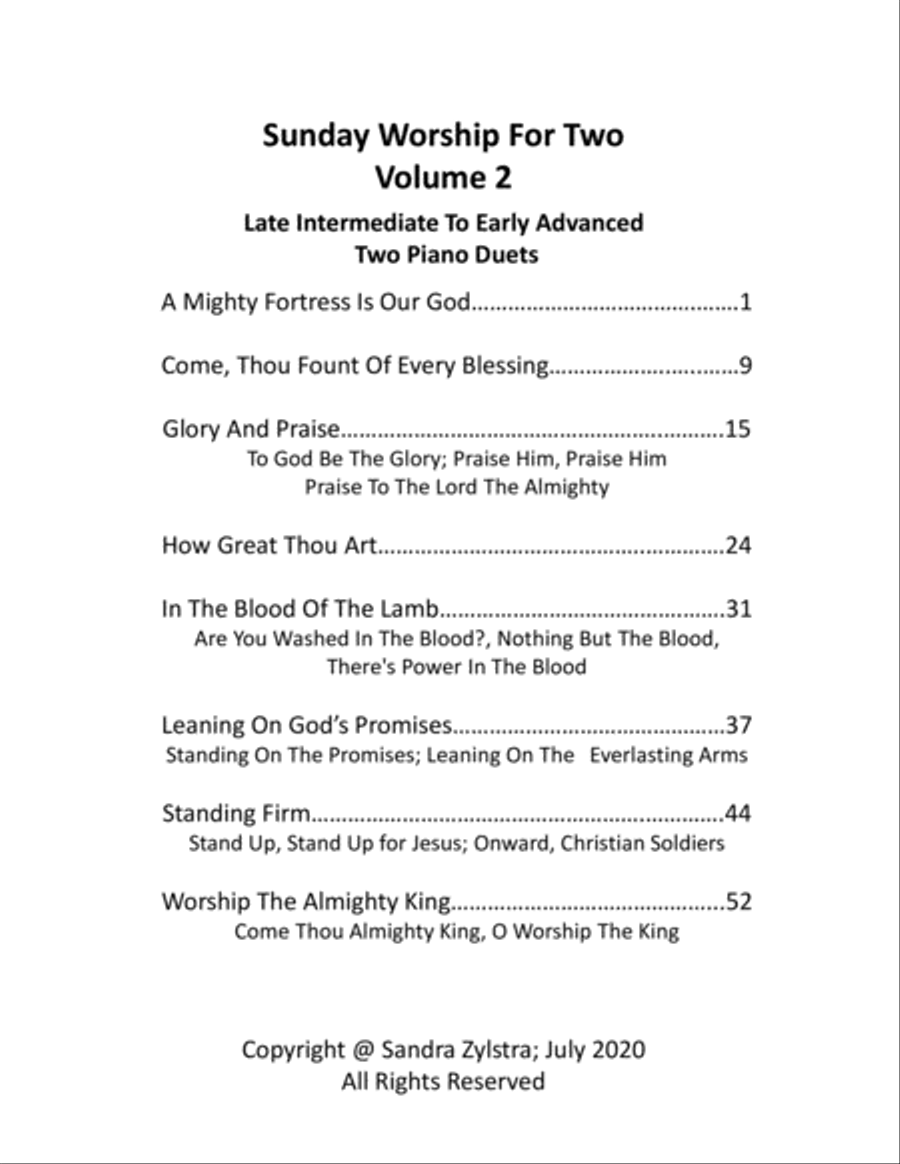 Sunday Worship For Two, Volume 2 (late intermediate to early advanced 2 piano duets) 2 Pianos, 4-Hands scores gallery preview page 3
