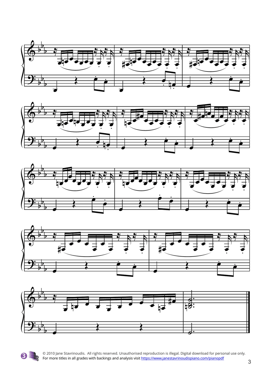 Prelude in C minor BWV 999 Piano Solo scores gallery preview page 3