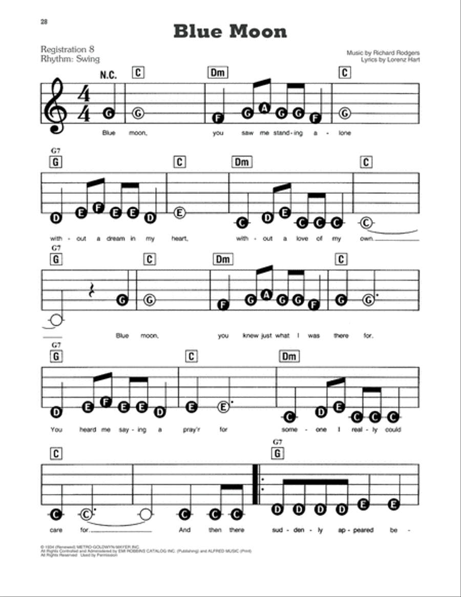 Blue Moon Electronic Keyboard scores gallery preview page 1