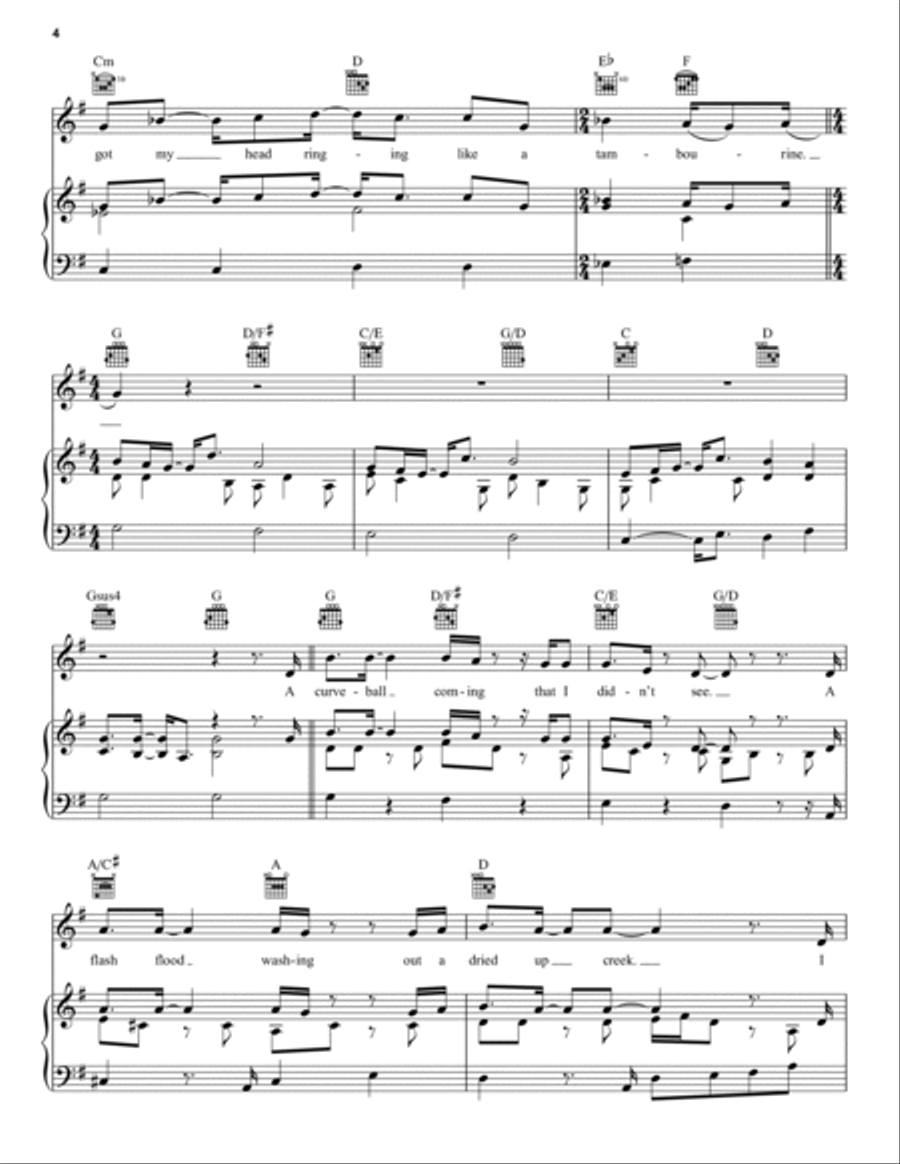 Tambourine Piano, Vocal, Guitar scores gallery preview page 4