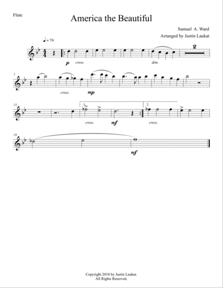 America the Beautiful Woodwind Quintet scores gallery preview page 3