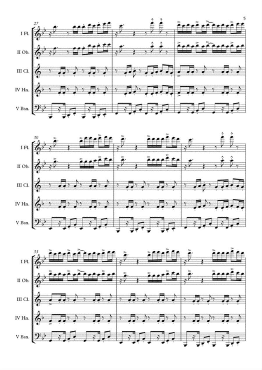 Despacito Woodwind Quintet scores gallery preview page 6