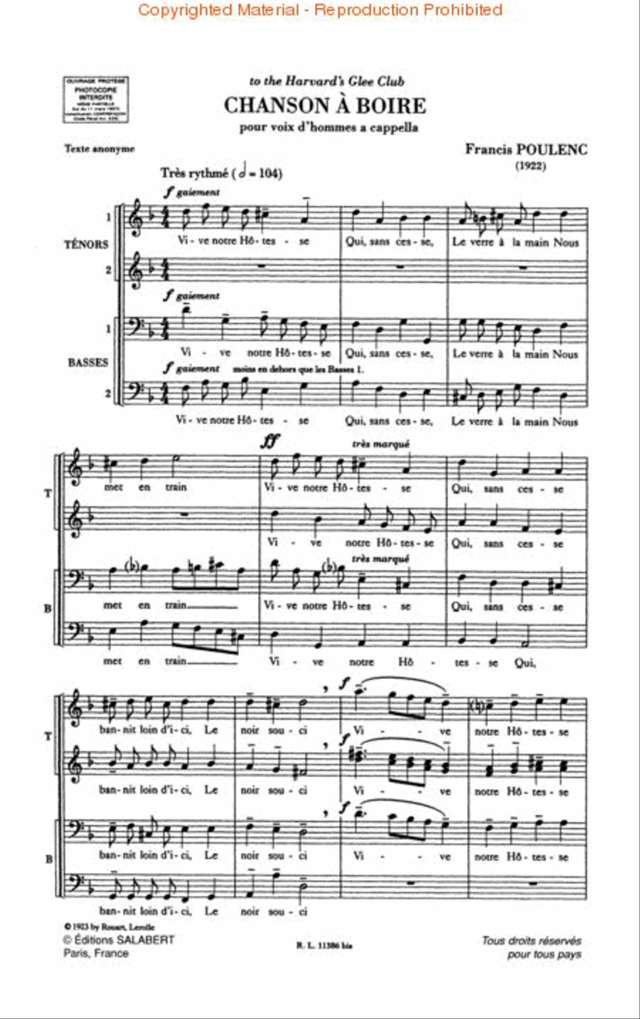 Chansons boire TTBB scores gallery preview page 2