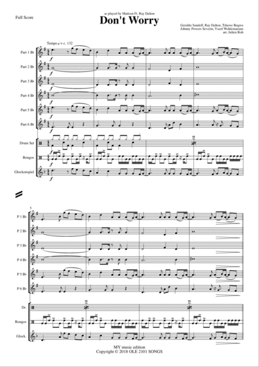 Don't Worry Concert Band scores gallery preview page 1