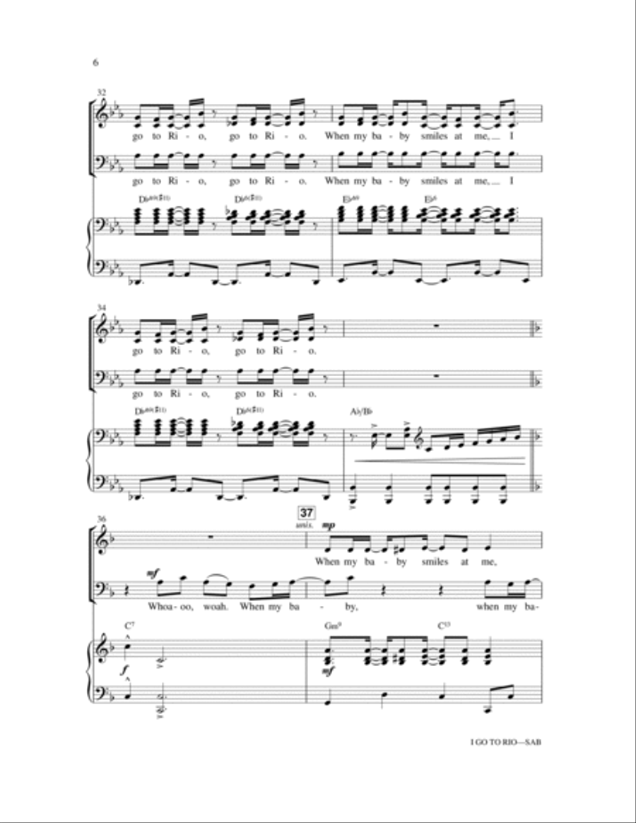 I Go To Rio (from The Boy From Oz) (arr. Ryan O'Connell) 3-Part scores gallery preview page 6