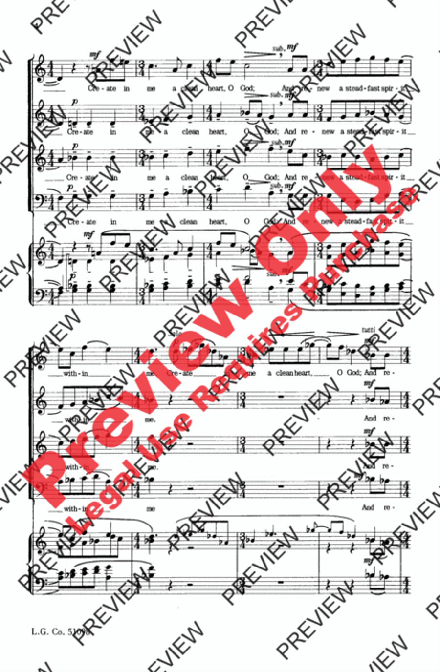 Two Psalm Motets 4-Part scores gallery preview page 4