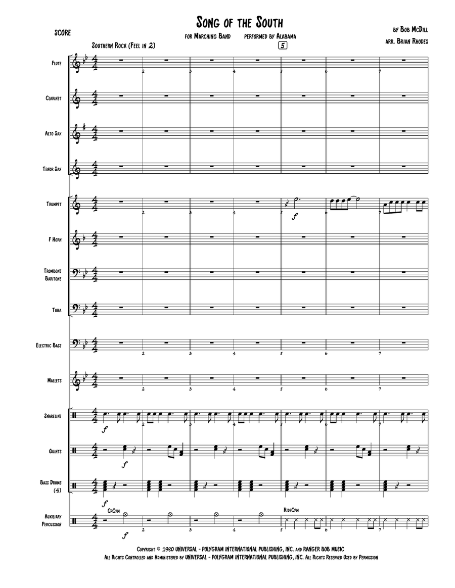 Song Of The South Song Of The South Marching Band scores gallery preview page 2