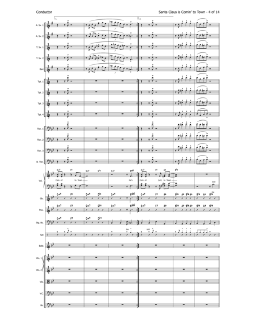 Santa Claus Is Comin' To Town Jazz Ensemble scores gallery preview page 5