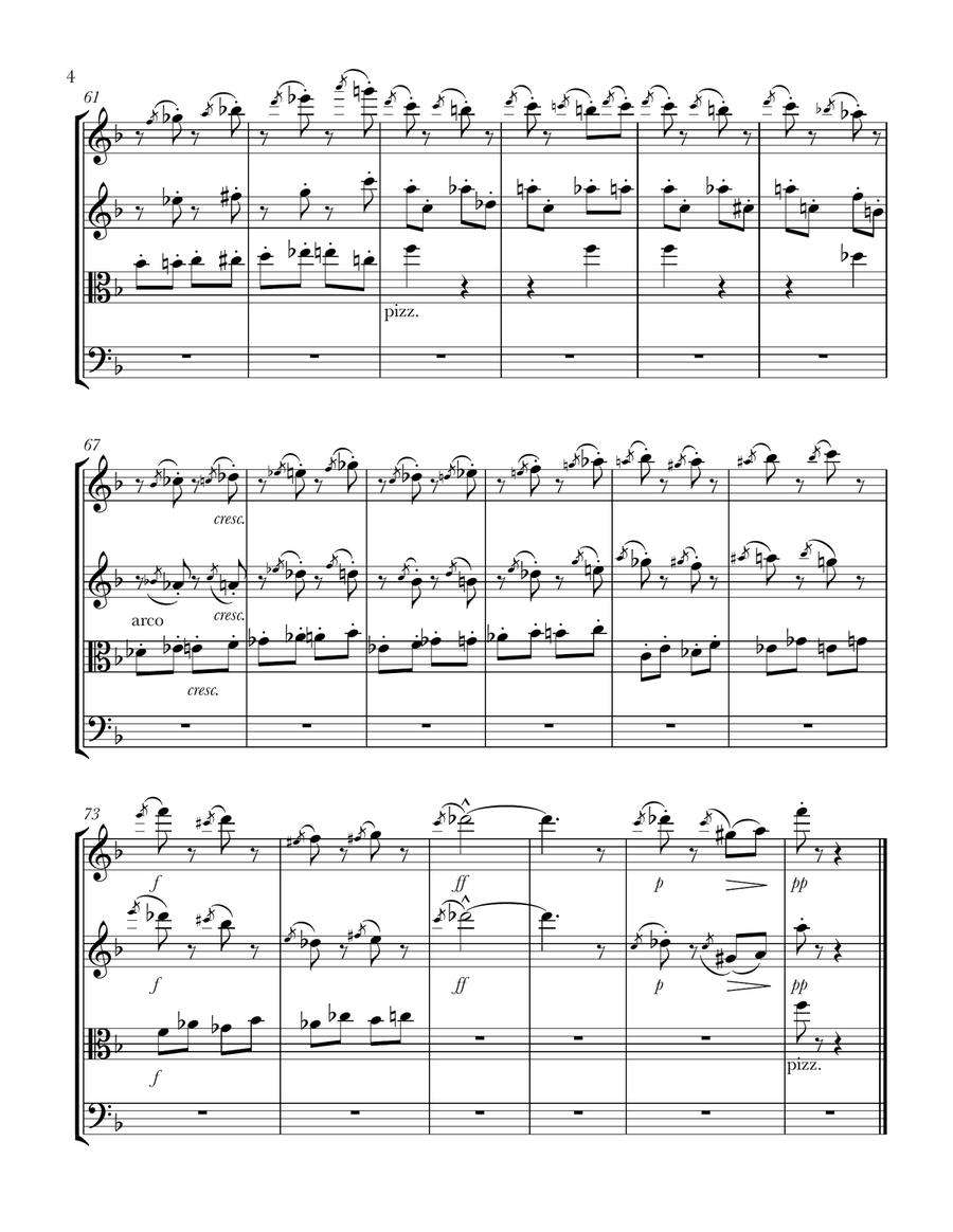 Ballet of the Unhatched Chicks from Pictures at an Exhibition - String Quartet String Quartet scores gallery preview page 4