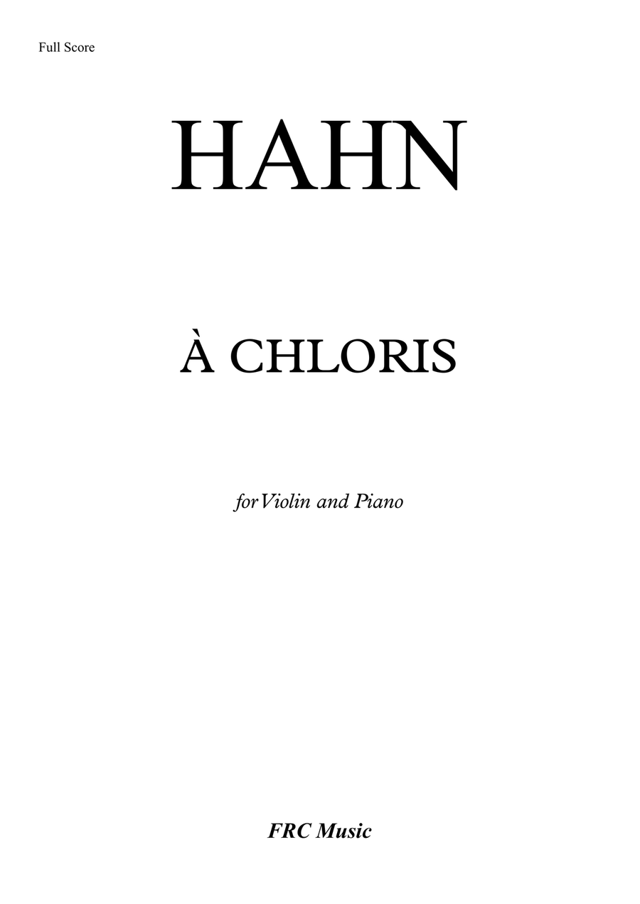 Hahn: À Chloris - (for Violin and Piano) Viola scores gallery preview page 2