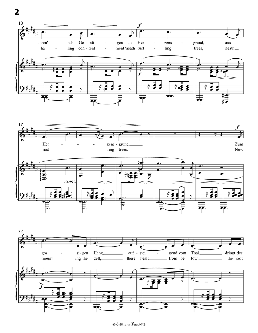 Willkommen, mein Wald, by Robert Franz, in B Major Voice scores gallery preview page 4