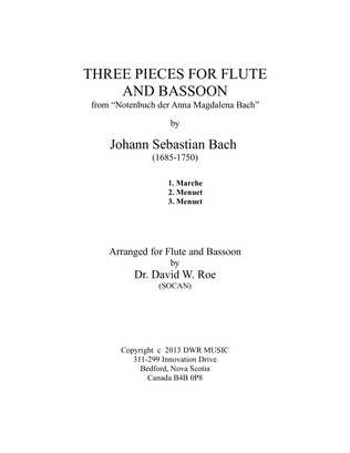 Three Pieces for Flute and Bassoon from "Notenbuch der Anna Magdalena Bach"