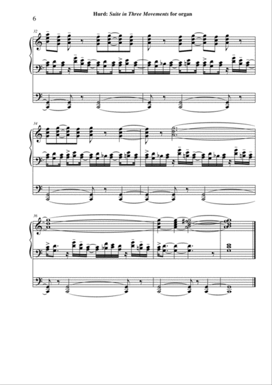 David Hurd: Suite in Three Movements for organ Organ Solo scores gallery preview page 6